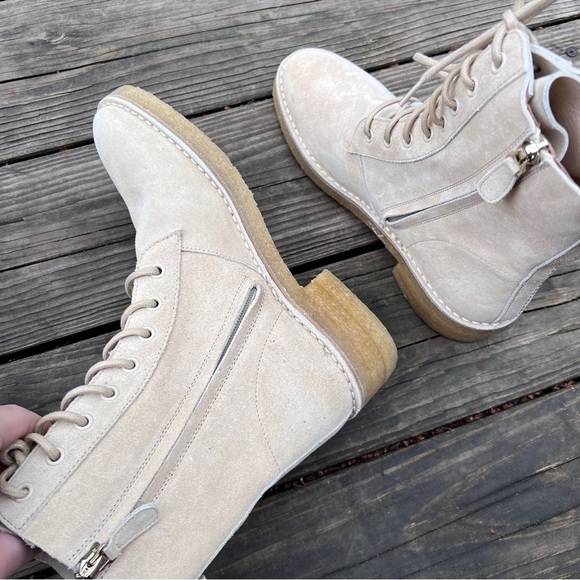 Chloe Edith Suede Lace Up Combat Boots - Picture 6 of 12